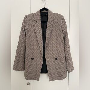 Mango Houndstooth/Plaid Blazer